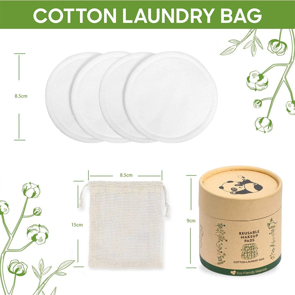 20-Pack Washable Makeup Remover Pads - Superior Absorbency & Softness - GreenBox