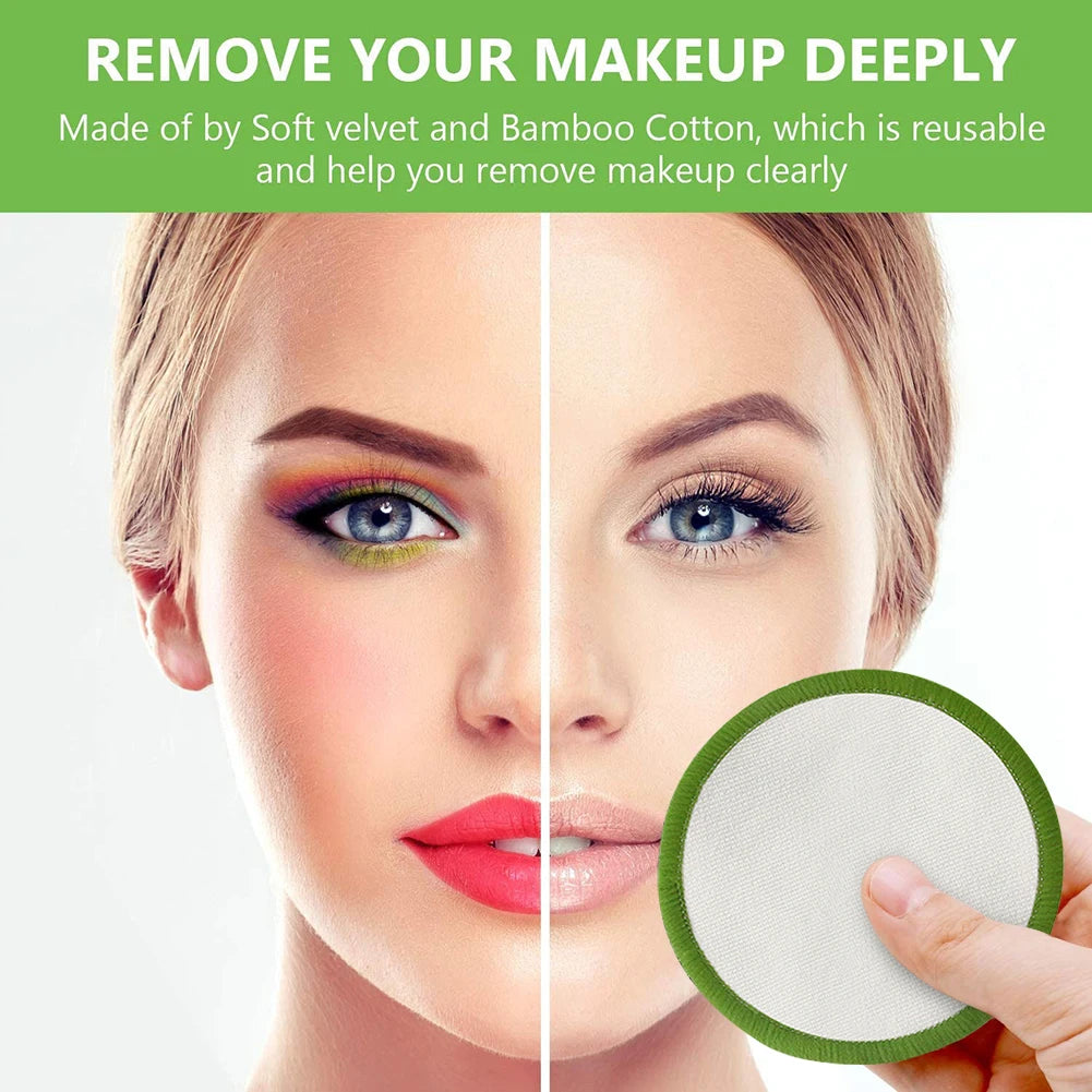 20-Pack Washable Makeup Remover Pads - Superior Absorbency & Softness - GreenBox