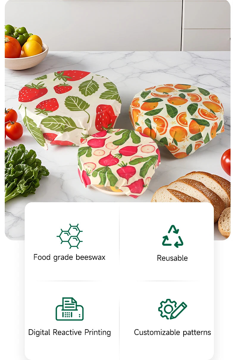 9x Natural Beeswax Wraps - GreenBox