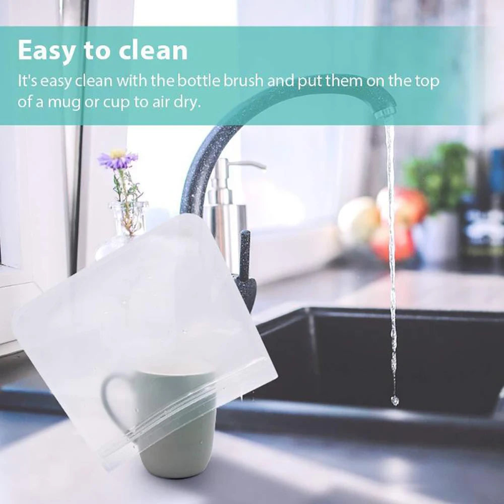 10-Piece Set - Durable Food-Grade Silicone Storage Bags (BPA-Free & Non-Toxic) - GreenBox