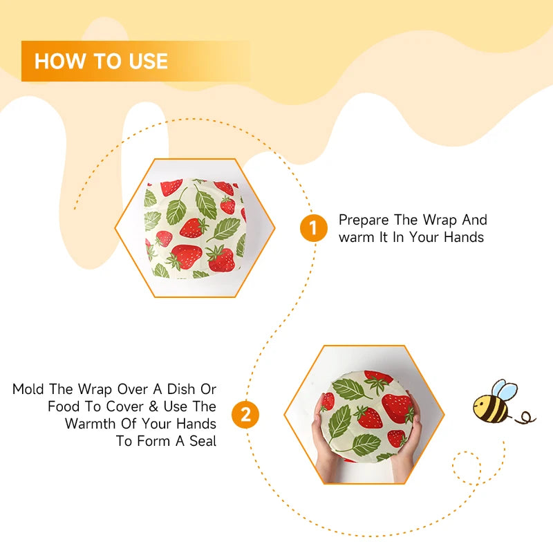 9x Natural Beeswax Wraps - GreenBox