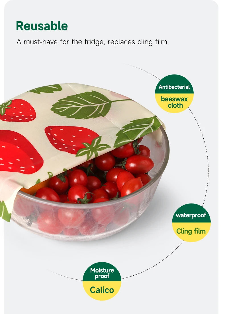 9x Natural Beeswax Wraps - GreenBox