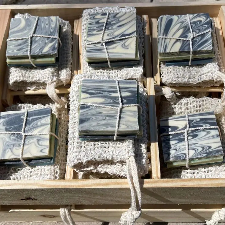 Sustainably Crafted Wooden Soap Dishes + Natural Fiber Pouches - 100% Hand-Finished - GreenBox