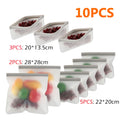10-Piece Set - Durable Food-Grade Silicone Storage Bags (BPA-Free & Non-Toxic) - GreenBox