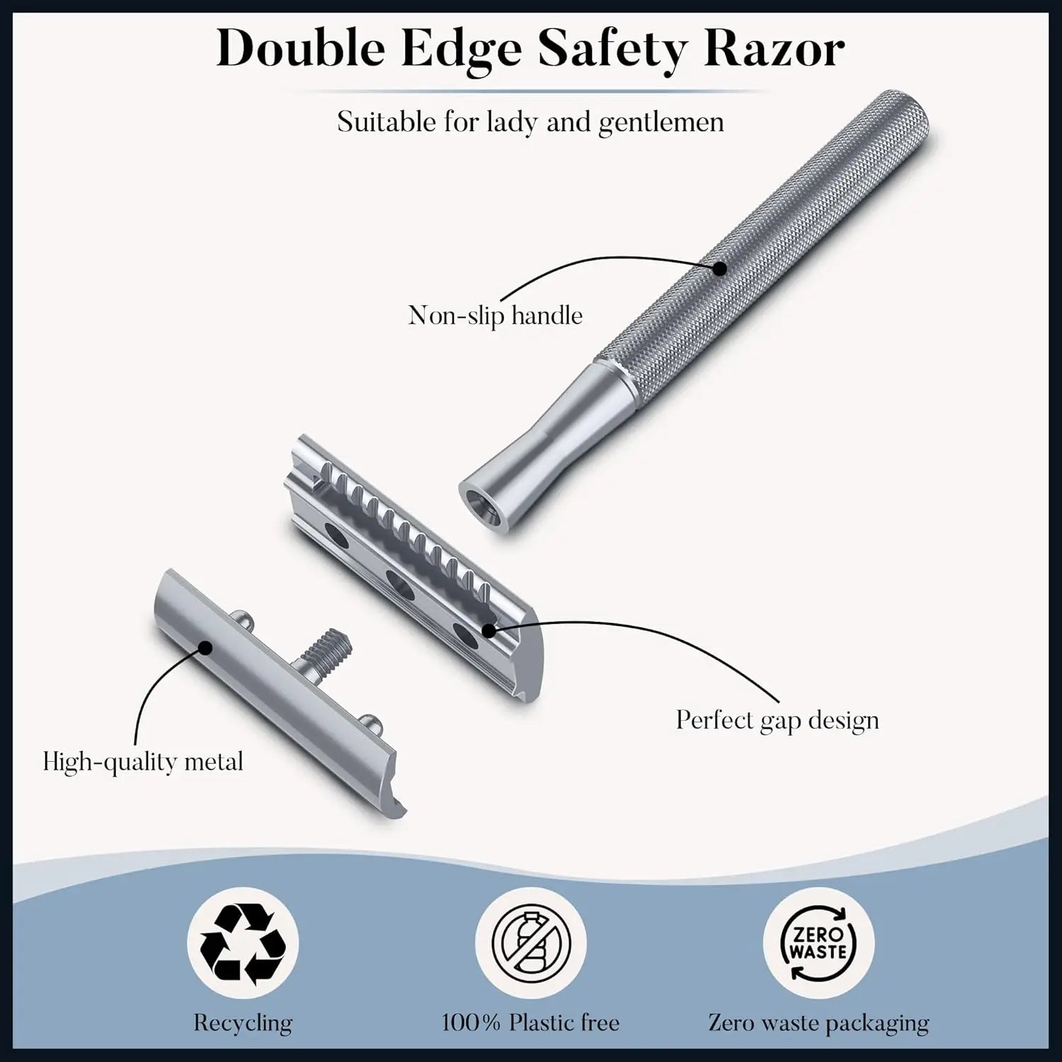Precision-Engineered Safety Razor (Medical-Grade Stainless Steel)