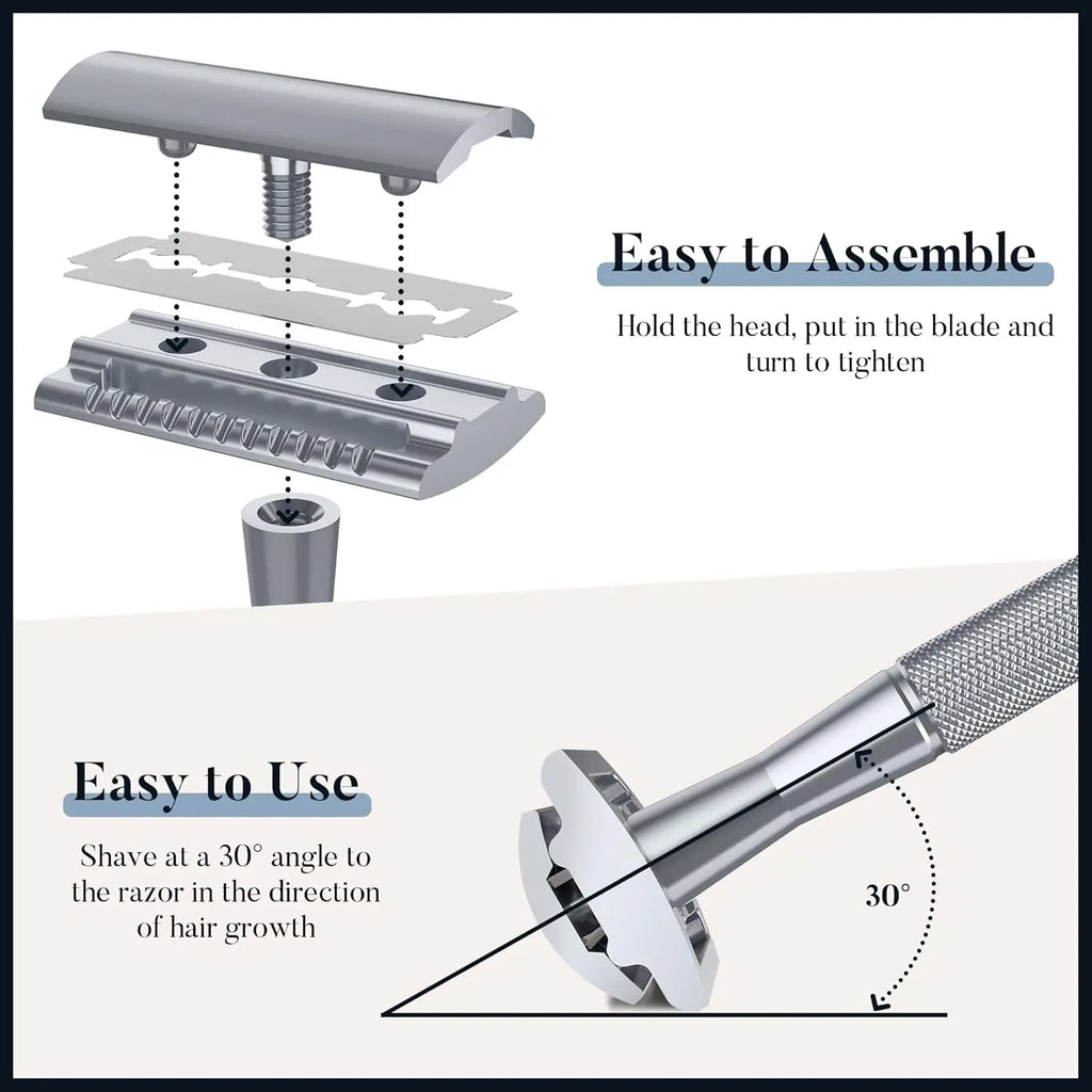 Precision-Engineered Safety Razor (Medical-Grade Stainless Steel) - GreenBox