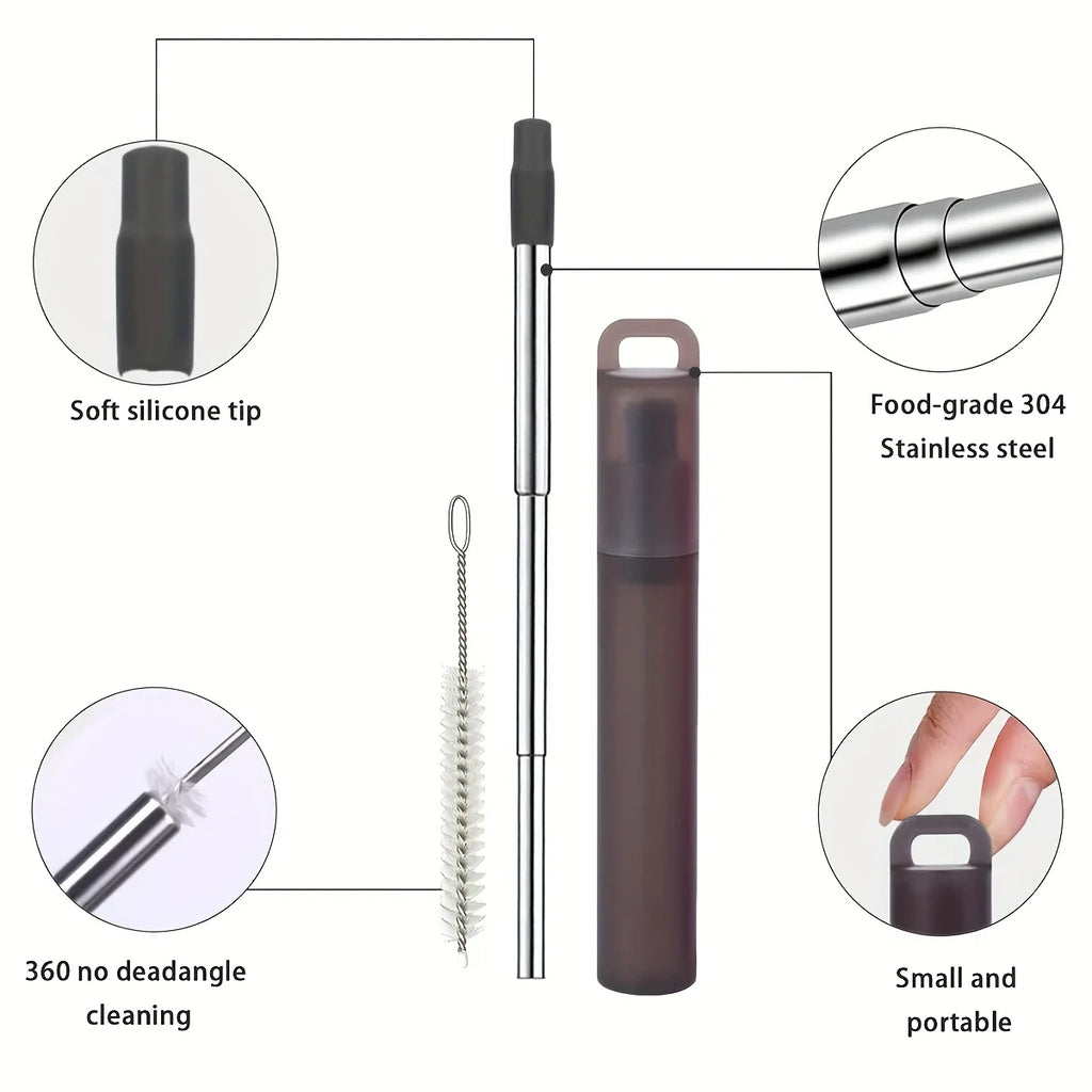 Durable Stainless-Steel Straw Set (Fully Recyclable) - GreenBox