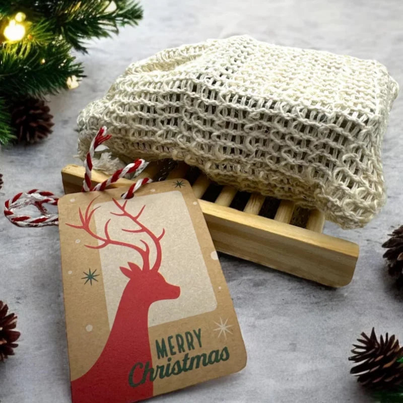 Sustainably Crafted Wooden Soap Dishes + Natural Fiber Pouches - 100% Hand-Finished - GreenBox