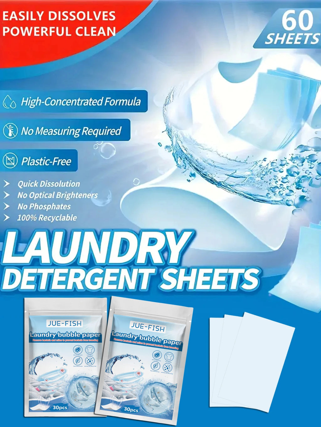 Biodegradable Eco-Conscious Plastic-Free Laundry Detergent Sheets - GreenBox