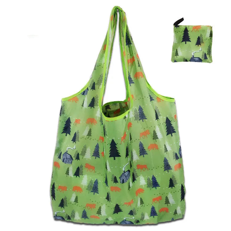 Foldable Reusable Bag (Washable Fabric) - Lightweight & Stylish