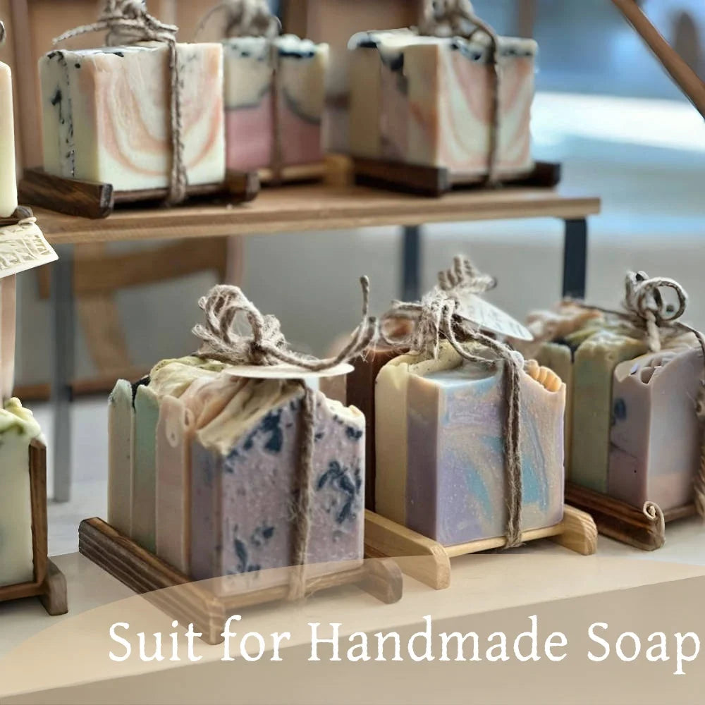 Sustainably Crafted Wooden Soap Dishes + Natural Fiber Pouches - 100% Hand-Finished - GreenBox