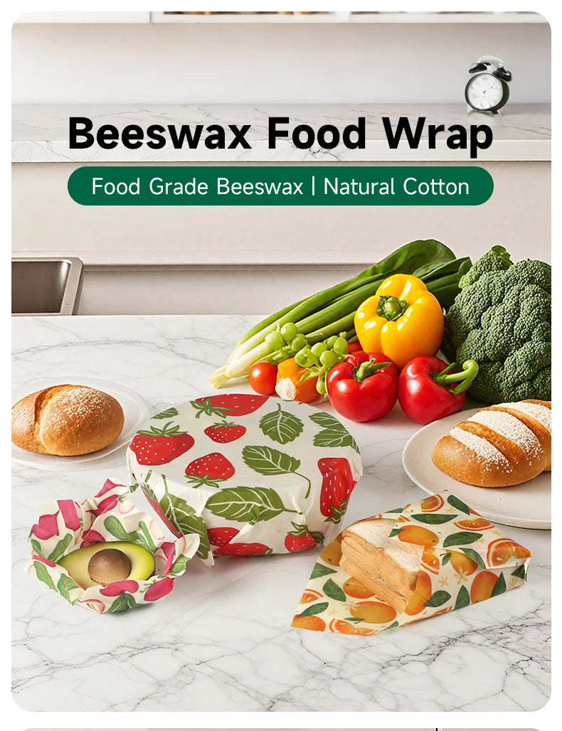 9x Natural Beeswax Wraps - GreenBox