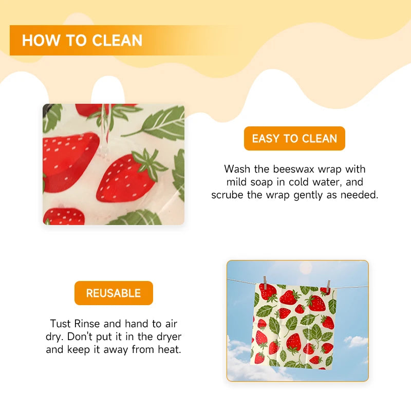 9x Natural Beeswax Wraps - GreenBox