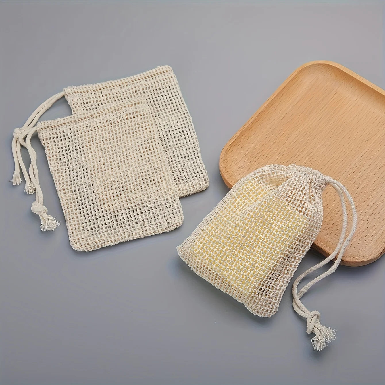 Natural & Luxurious Mesh Soap Bags - 100% Plant-Based & Compostable