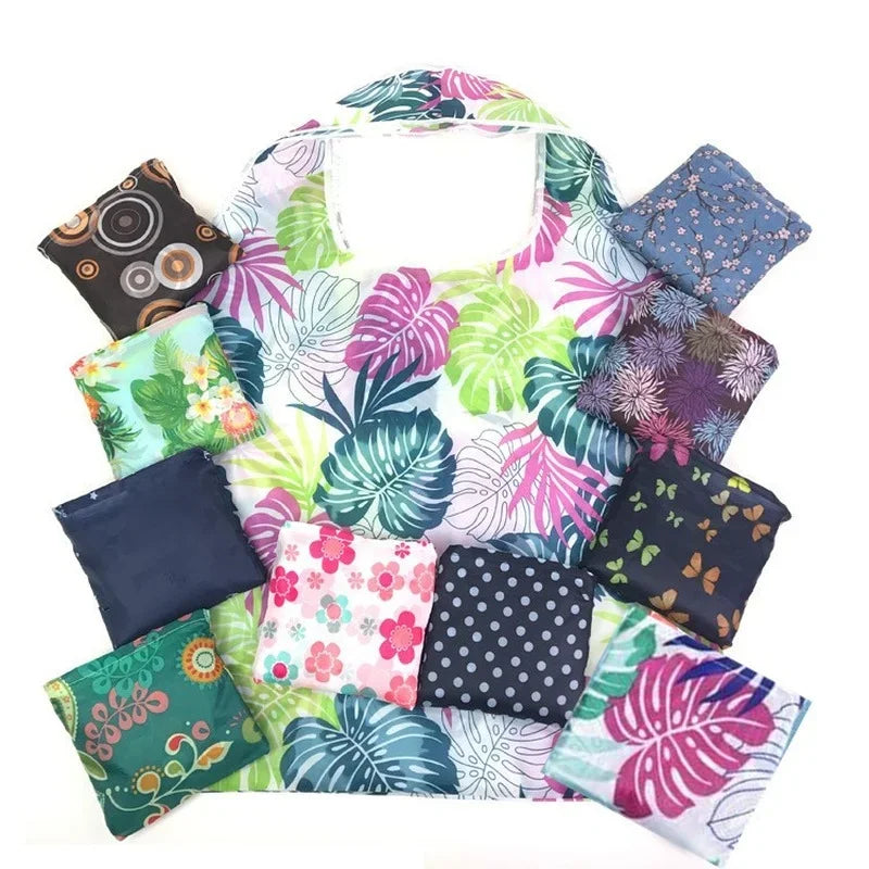 Foldable Reusable Bag (Washable Fabric) - Lightweight & Stylish - GreenBox